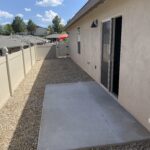 Typical Back Yard Ridgecrest Townhomes Fenced with Gate. Ten feet deep by width of home (50 feet)