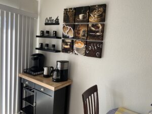 Coffee bar in fully furnished mid term rental home in Cottonwood AZ